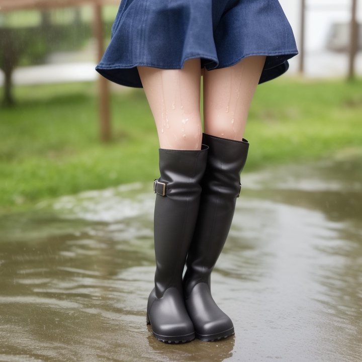 Basilmixで生成した雨の日のブーツ