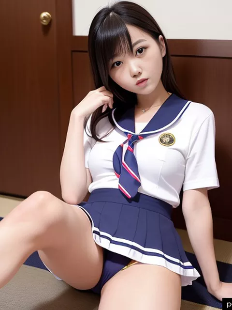 セーラー服っぽいコスのパンチラ・パンモロ画像