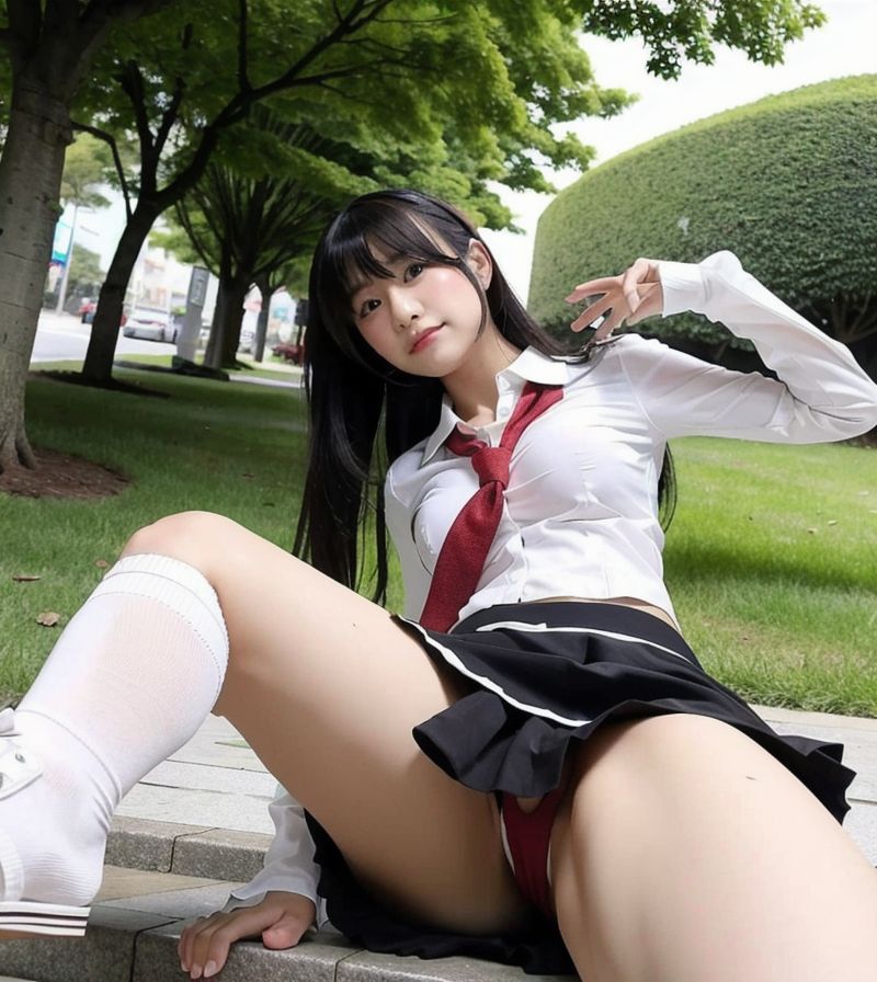 コスプレ（ってほどでもないけど）ローアングル画像