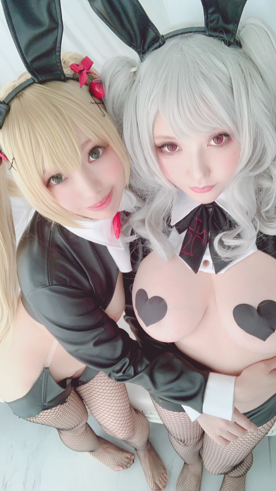 【画像】巨乳と貧乳、おっぱいがごまかせないコスプレをした結果…