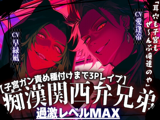 【※超大型新人緊急参戦※】⚠︎過激レベルMAX関西弁兄弟【ドS痴漢兄弟に容赦無く犯される…】『耳穴も子宮もぜ〜んぶ俺達と繋がろや』【子宮悶絶種付け一穴二竿同時挿入】