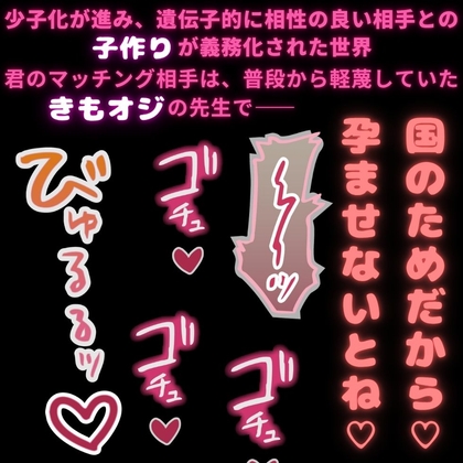 【おじさん/無理矢理/常識改変世界】遺伝子的に優れたマッチング相手はきもおじ先生でした♡