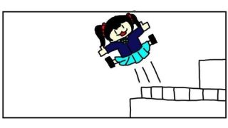 【新着同人誌】ラ◯ライブ！3コマ漫画「屋上で飛んで飛んで高くしてしまった矢澤」