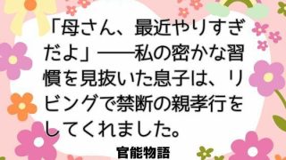 【新着同人誌】「母さん、最近やりすぎだよ」――私の密かな習慣を見抜いた息子は、リビングで…