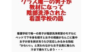 【新着同人誌】クラス唯一の男子が教材になって陰部洗浄された看護学校の話