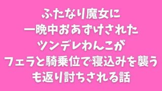 【新着同人誌】ふたなり魔女に一晩中おあずけされたツンデレわんこがフェラと騎乗位で寝込みを…