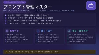 【新着同人ゲーム】★プロンプト管理マスター ★ 簡単ワイルドカード作成機能付き v1.1