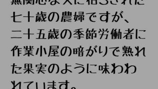 【新着同人誌】無関心な夫に枯らされた七十歳の農婦ですが、二十五歳の季節労働者に作業小屋の…