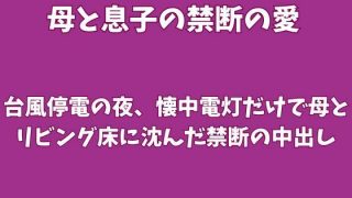 【新着同人誌】台風停電の夜、懐中電灯だけで母とリビング床に沈んだ禁断の中出し