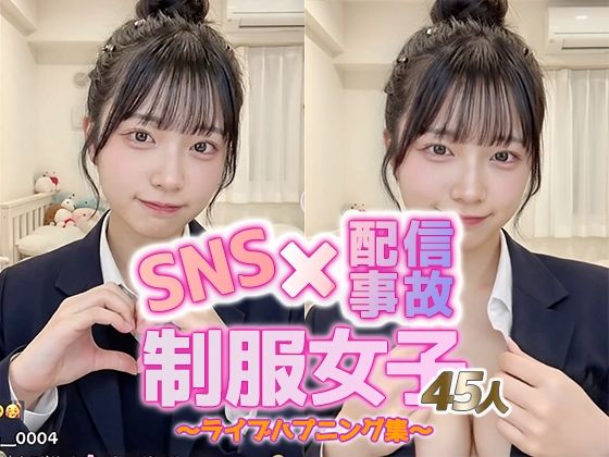 （ＡＩ動画）【動画】SNS×配信事故｜制服女子45人のライブハプニング集