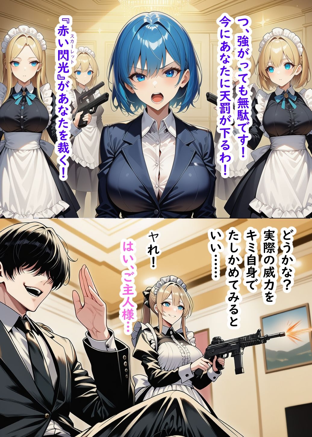 【撃墜作戦】巨乳美人秘書とメイド軍団、快楽弾頭で逆に堕とされる120枚