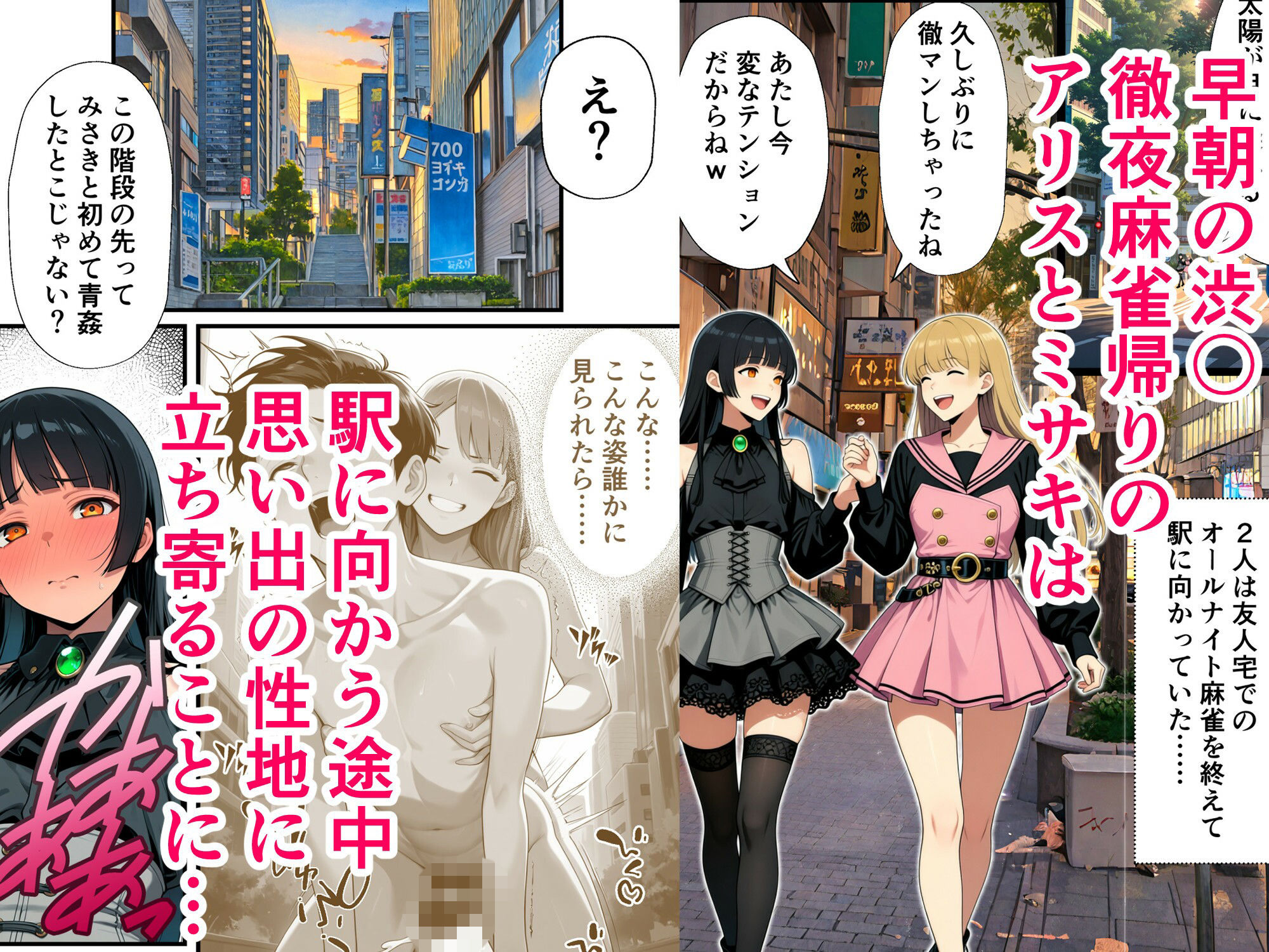 【都会deアウトドア】雄っぱい男の娘、夜の街角で青姦ハメ撮りされまくる件
