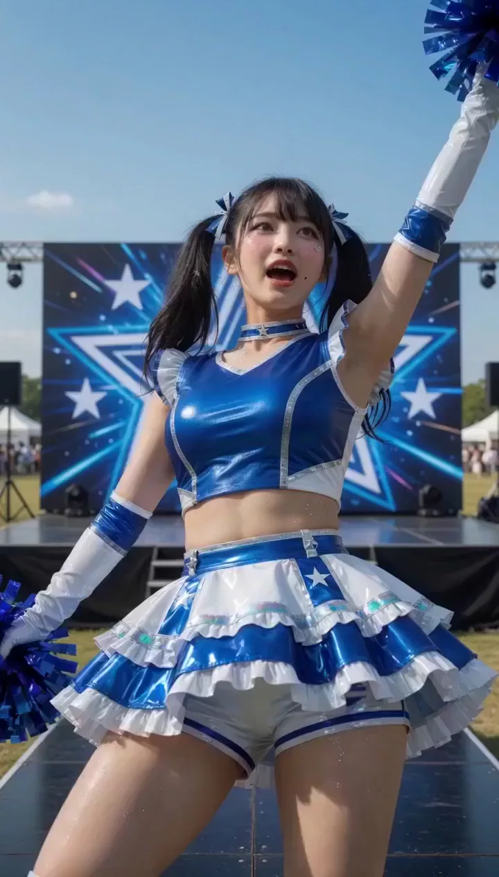 【AIえち動画】ダンス中におっぱいが飛び出すイリュージョンチアダンス