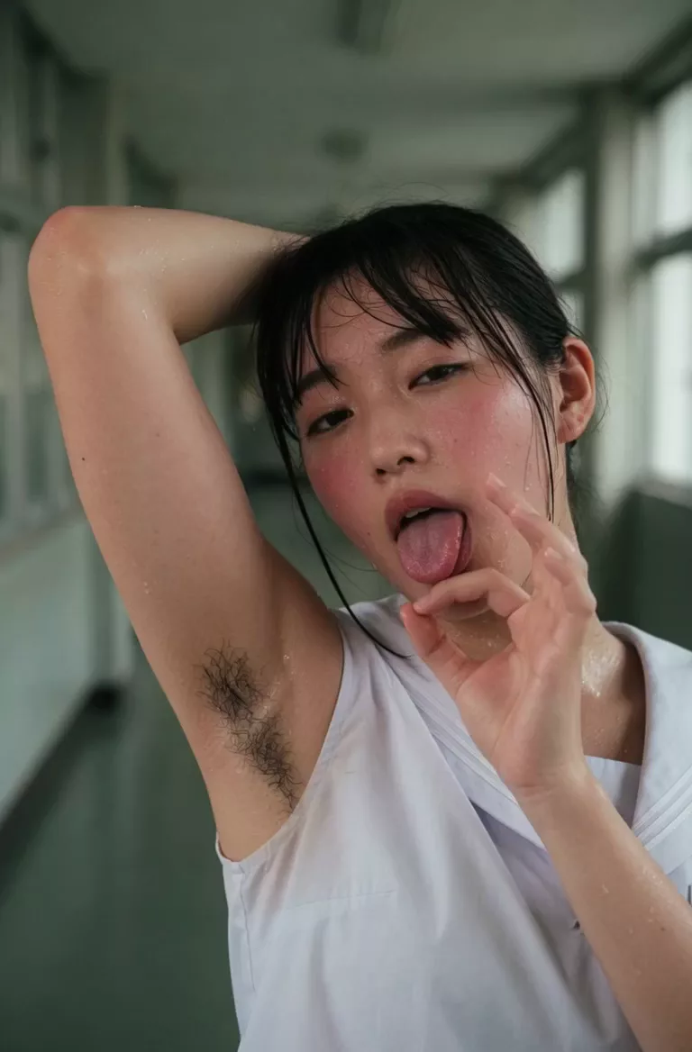 【AIえち動画】腋見せフェラ素振り