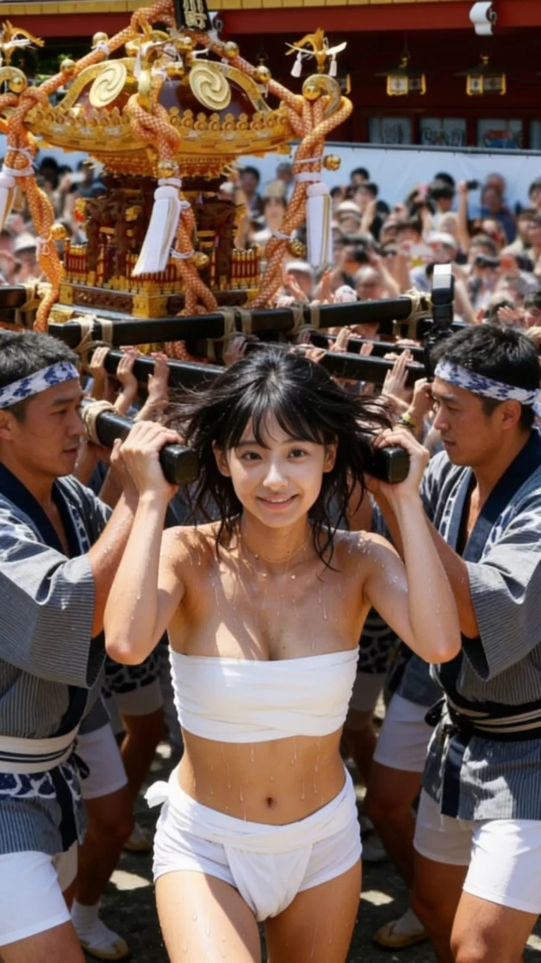 【AIえち動画】お祭りのノリで脱いじゃった➁