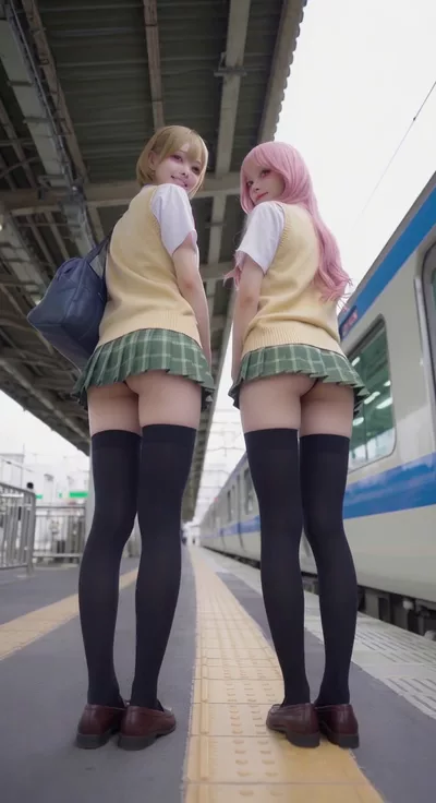 【AIえち動画】ミニスカギャルのお尻