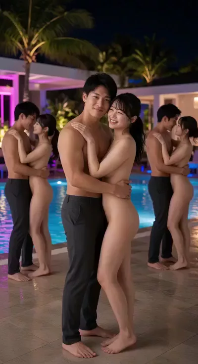【AIえち動画】人妻と裸でチークダンス