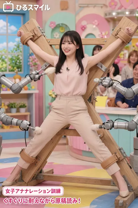 【AIえち動画】女子アナくすぐり
