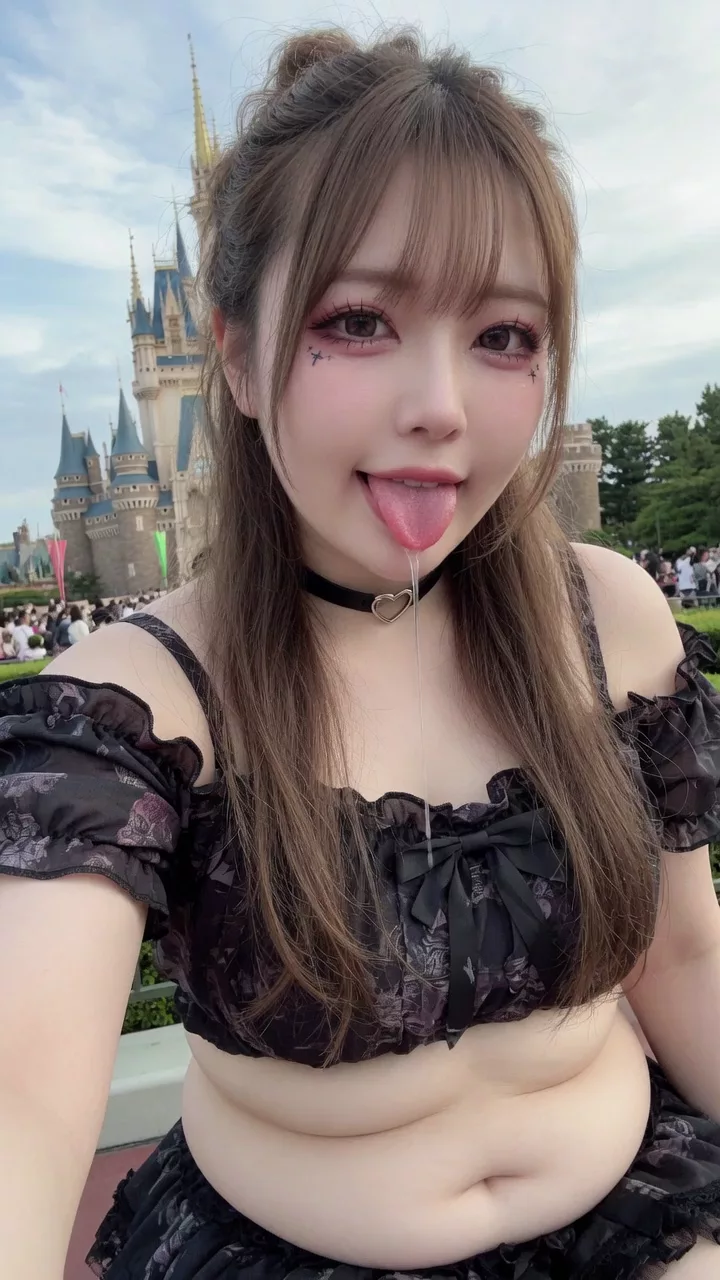 【AIえち動画】テーマパークでぽちゃ子とデート