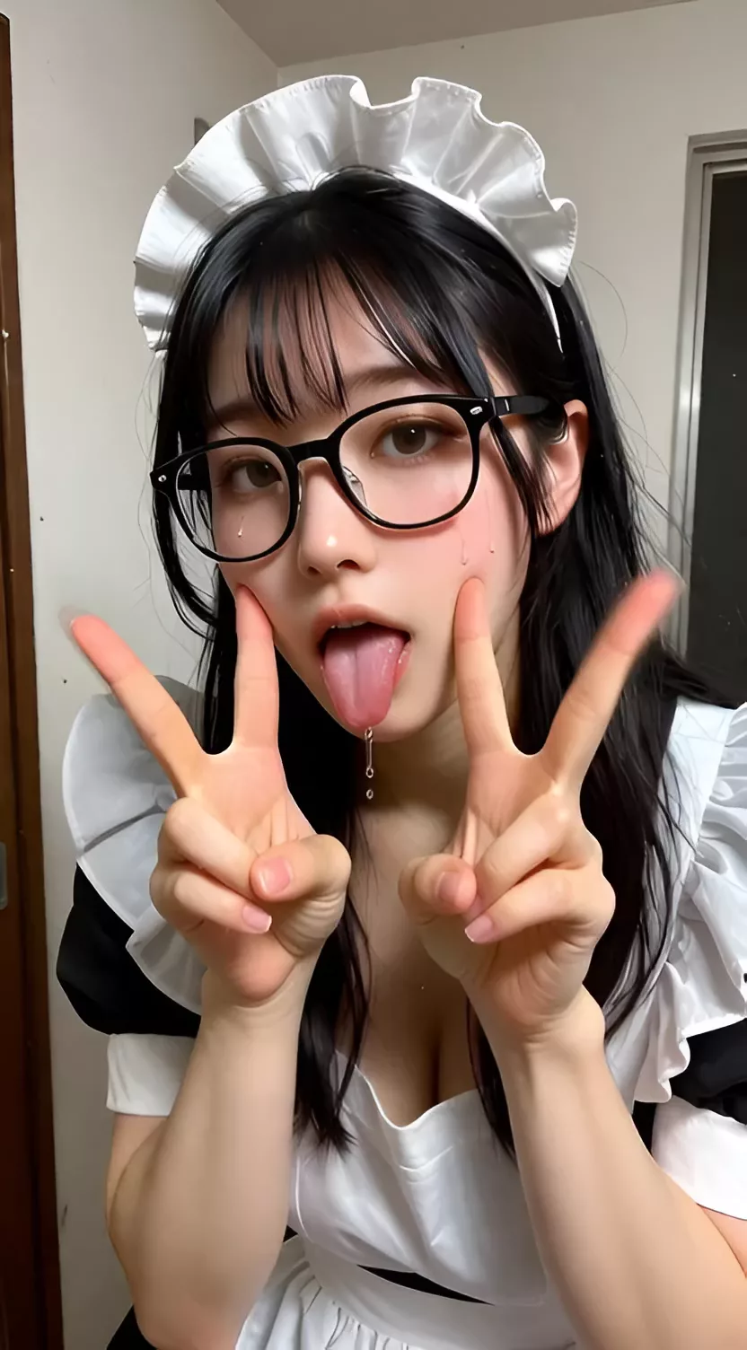 【AIえち動画】メガネメイド脱ぎ脱ぎ