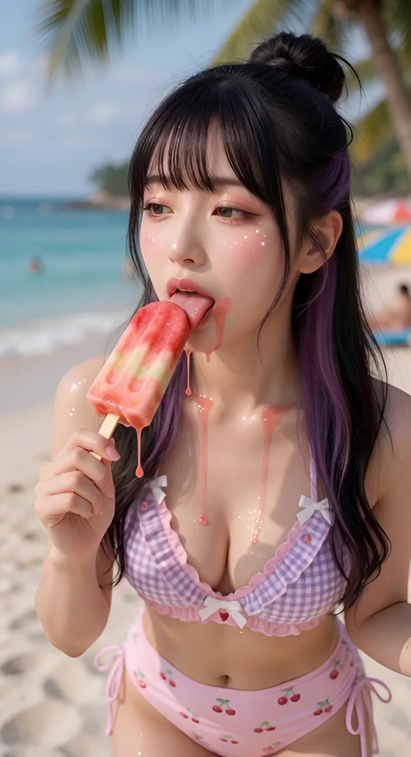 【AIえち動画】アイス舐め舐め