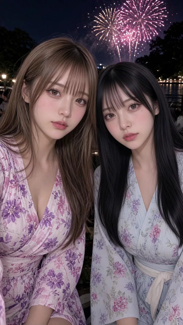 【AIえち動画】浴衣でおっぱい出し。