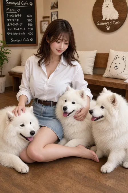 【AIえち動画】犬に押し倒され乳首ペロペロ