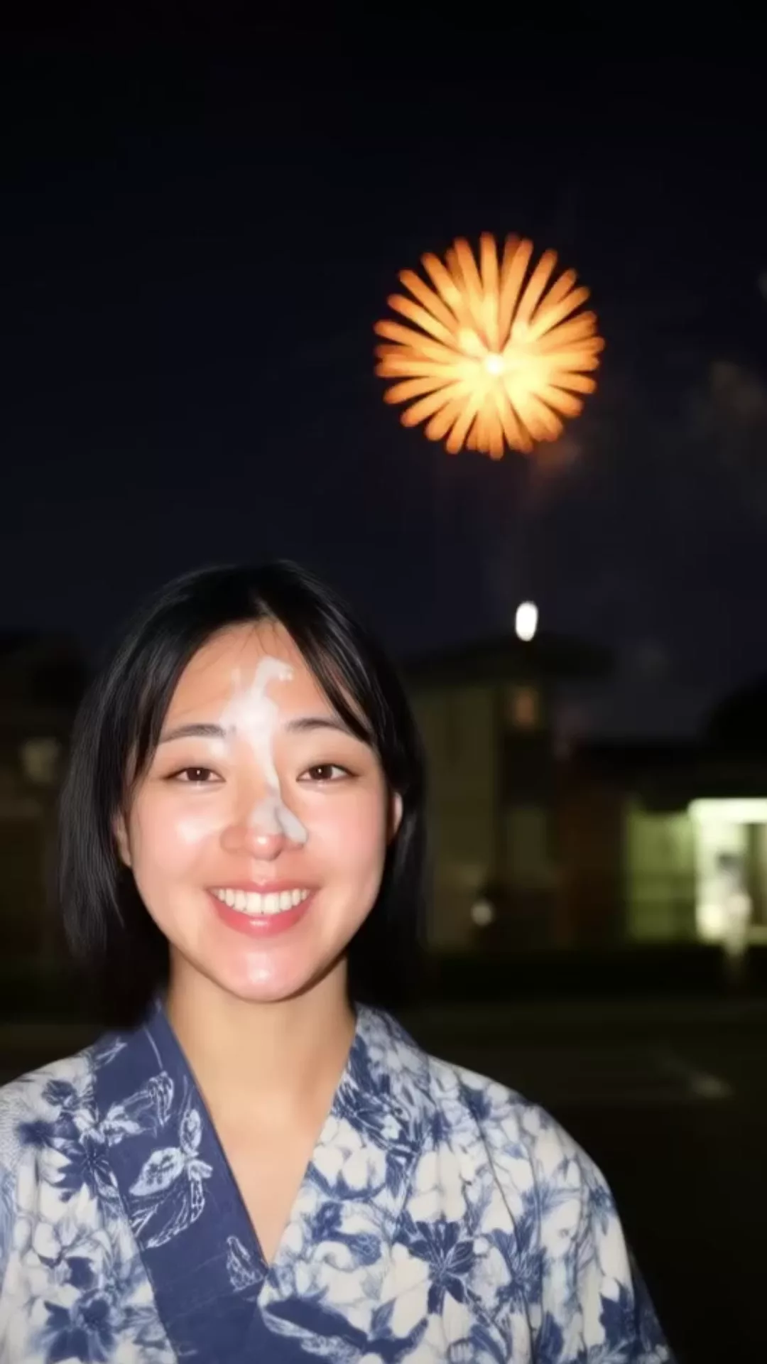 【AIえち動画】彼女と花火と顔射