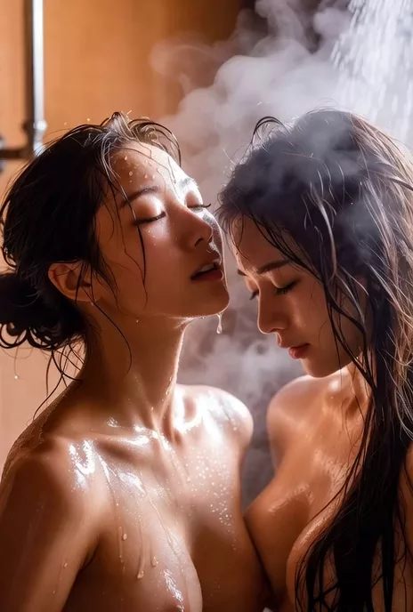 【AIえち動画】仲良くシャワーを浴びる百合カップル