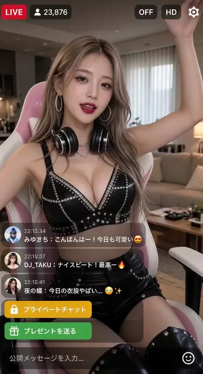 【AIえち動画】美女DJ配信者ピンチ！課金リクで脱衣不可避！