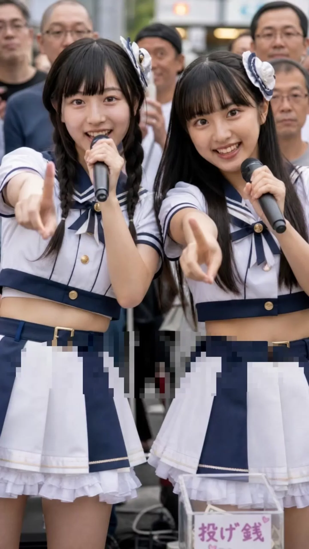 【AIエロ動画】投げ銭欲しくて脱いじゃった路上アイドル