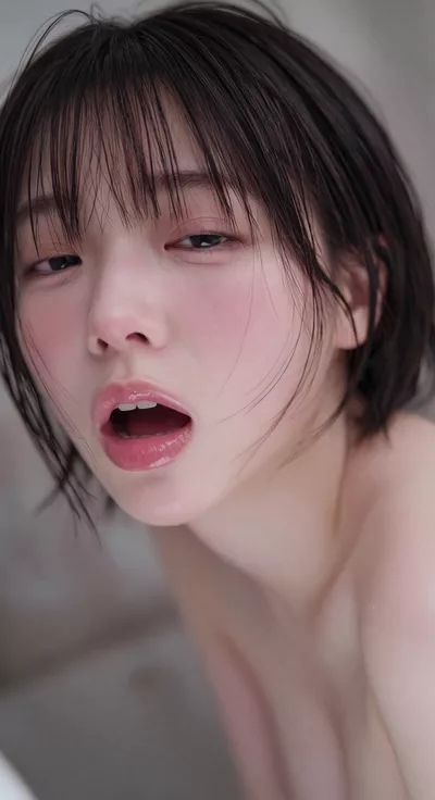 【AIエロ動画】黒髪ショートの美少女をイカせる4