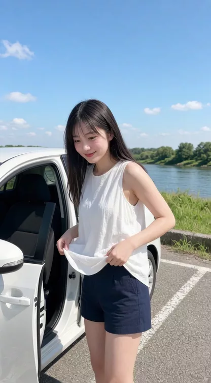 【AIエロ動画】ドライブ途中