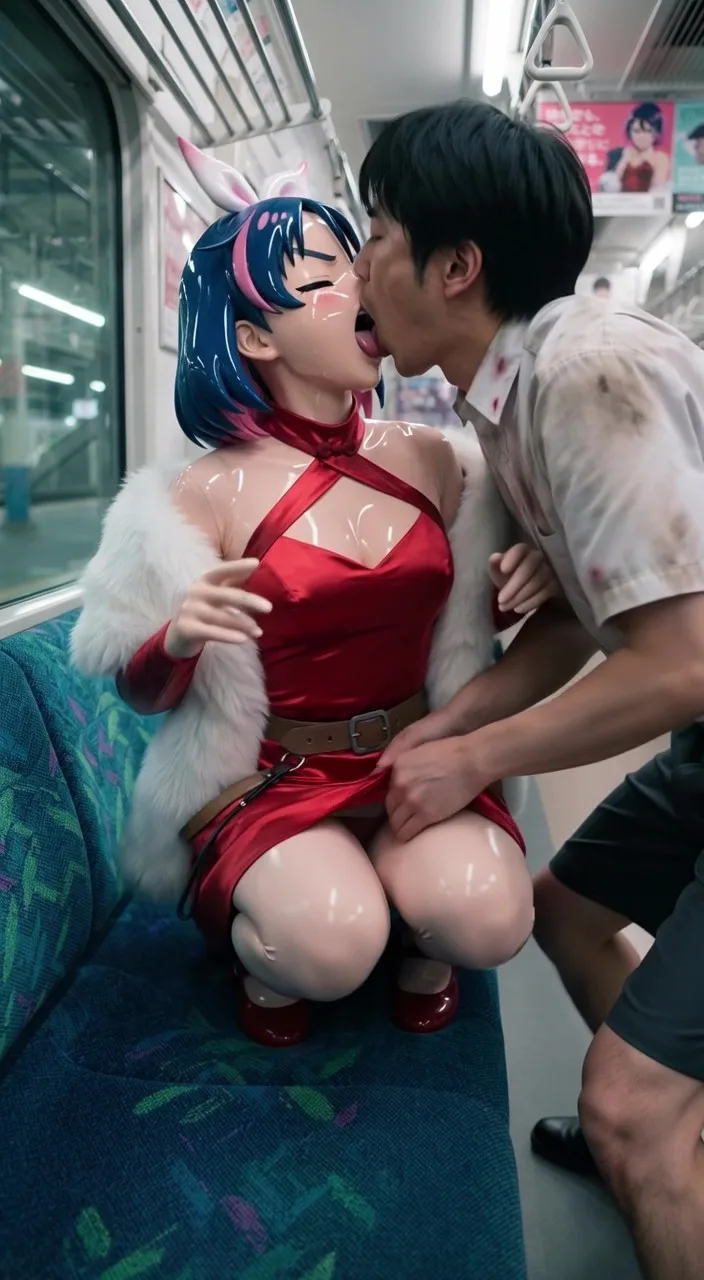 【AIエロ動画】電車内でキス⑫