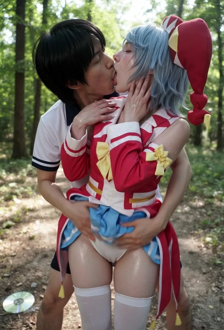 【AIエロ動画】森でキス