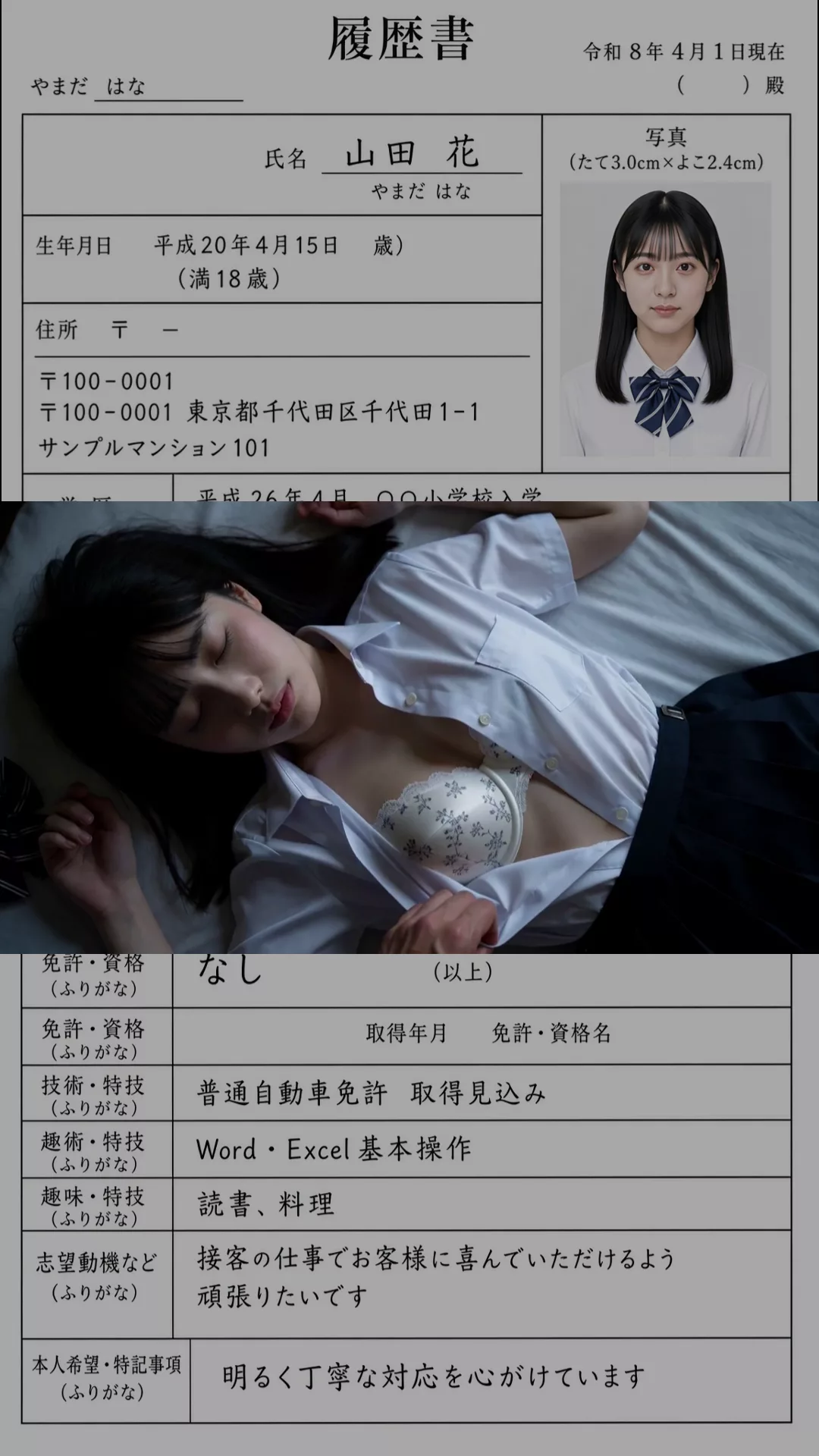 【AIエロ動画】寝てる娘の身元チェックとボディチェックをしないとね