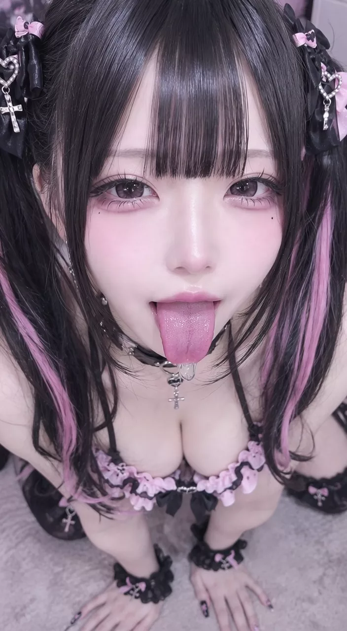 【AIエロ動画】ベロチューしたいよだれ