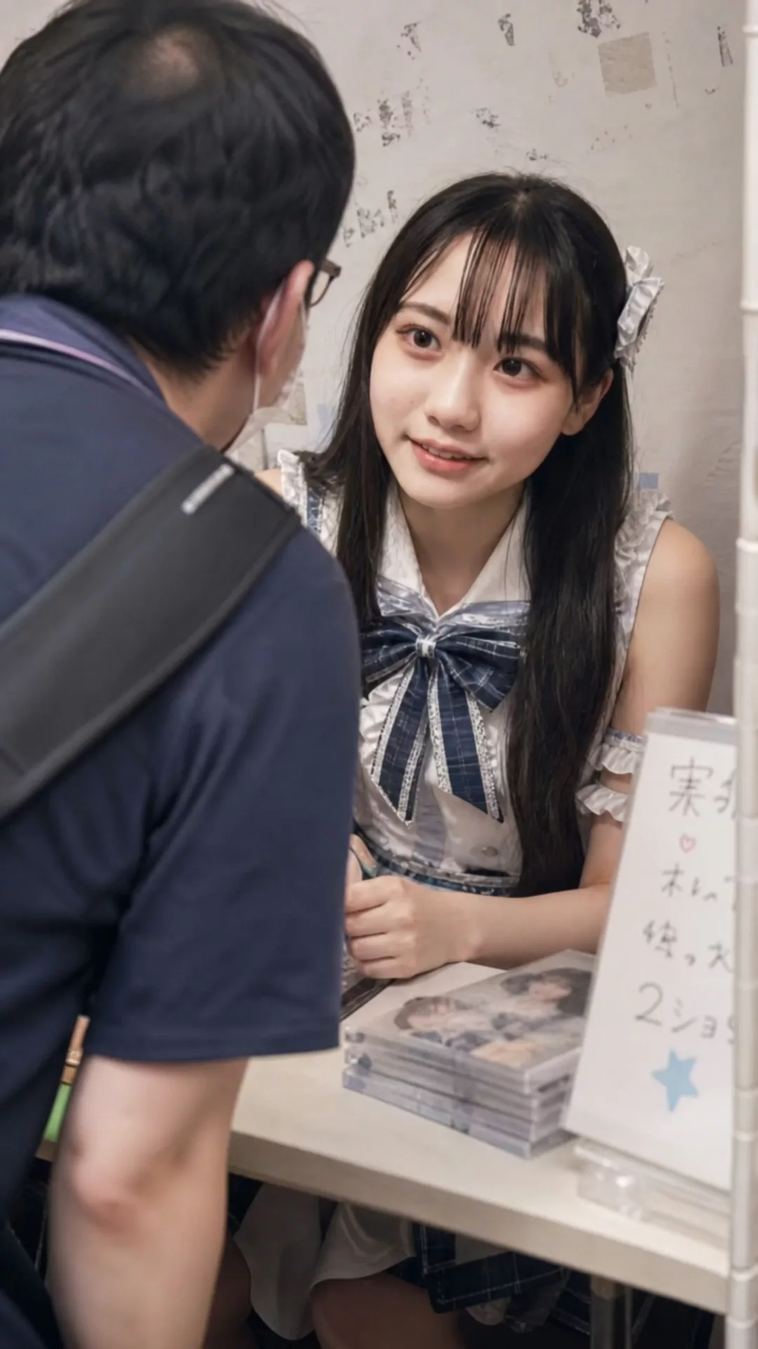 【AIエロ動画】物販で過剰ファンサしちゃうアイドル③※3人