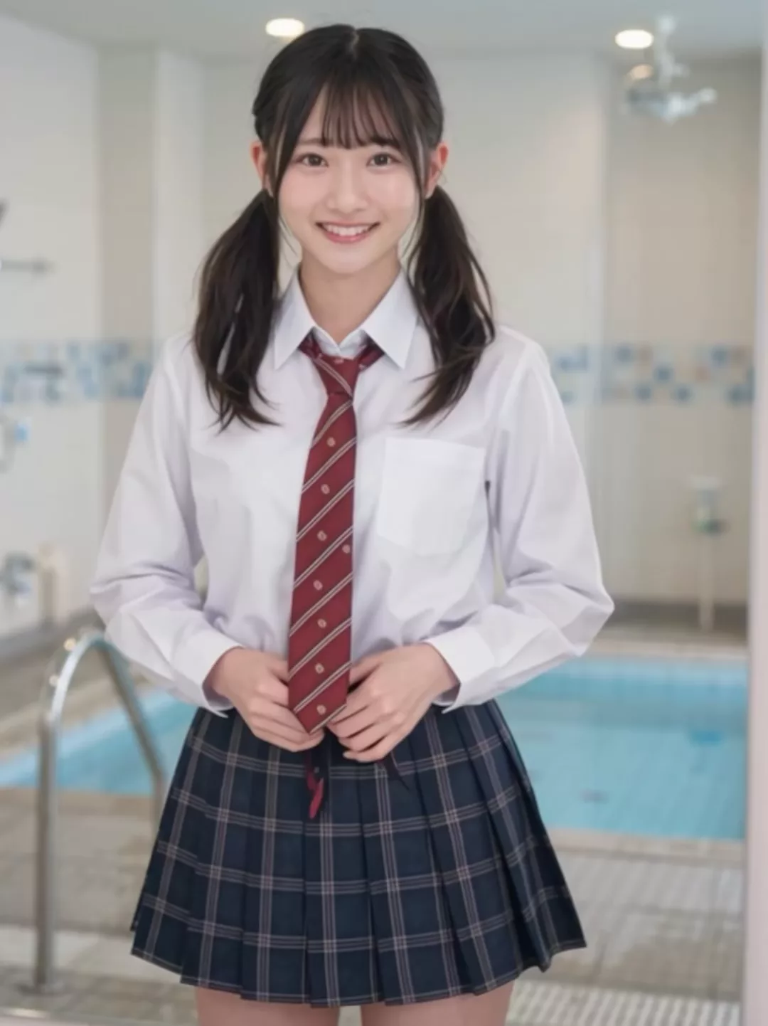 【AIエロ動画】彼女がスク水に着替えたら2????