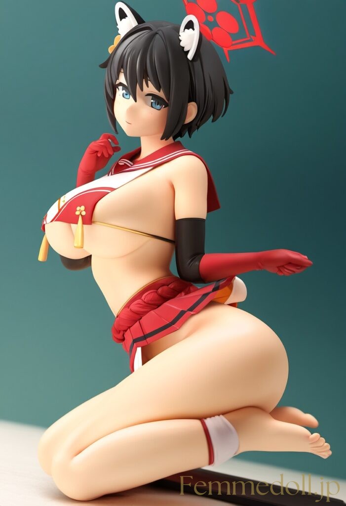 【エロ画像】ブルーアーカイブ ツバキのフィギュア風AIイラスト