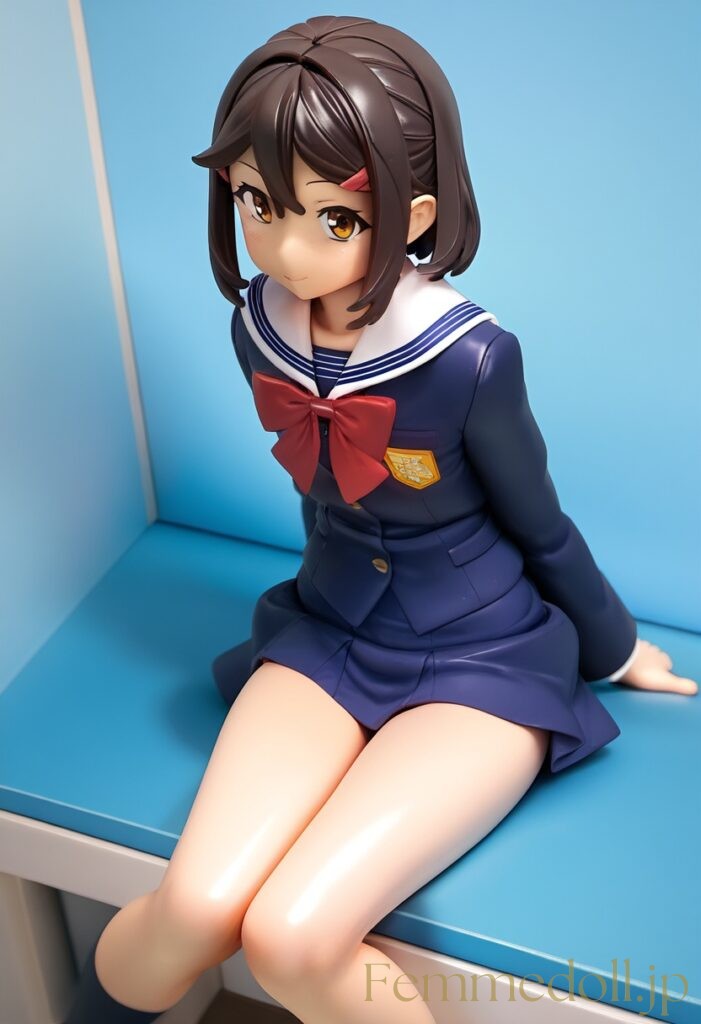 制服JKのエロフィギュア風AIイラスト2
