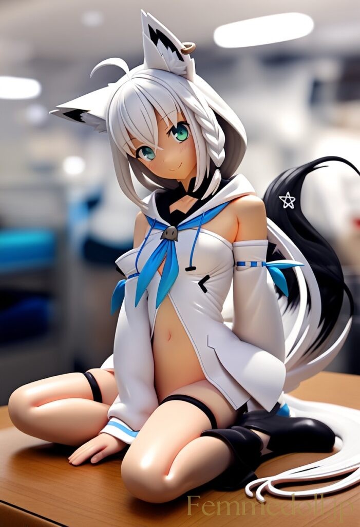 【エロ画像】Vtuber 白上フブキのフィギュア風AIイラスト