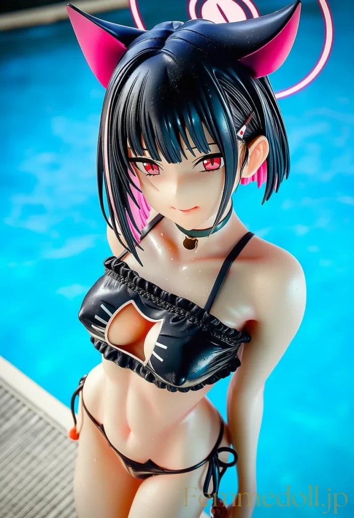 カズサが先生の前だけで見せる大胆な水着姿を見て！【ブルアカAIエロ画像】