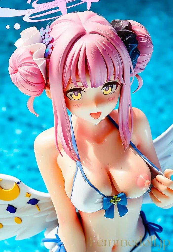 ミカが背徳の純白ボディを先生に見せつける！白いビキニが可愛すぎる♡【ブルアカエロ画像】