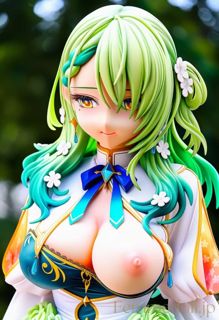 【hololive】Ceres Fauna「触れてみて…」誘惑の緑ドレスで胸元チラリ【AIエロイラスト30枚】