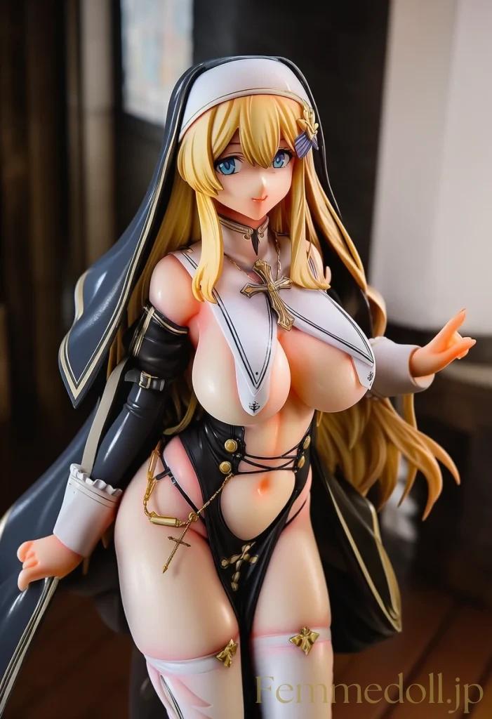 【オリジナル】聖なる爆乳シスター、おっぱい強調衣装でむちむちボディが限界に【フィギュア風エロイラスト30枚】