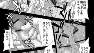 【エロ同人】早苗が天狗達に代わる代わる二穴を嬲り輪○される守矢神社