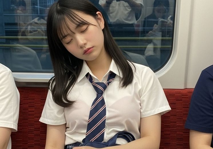 【画像】電車内で寝ているJ K、可愛すぎだろｗｗｗｗｗｗｗｗ