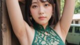 【AI腋フェチ画像】キャミソールのAI美女の腋を見る