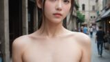 【AI貧乳陰毛画像】AI美女のド貧乳おっぱいと陰毛の画像